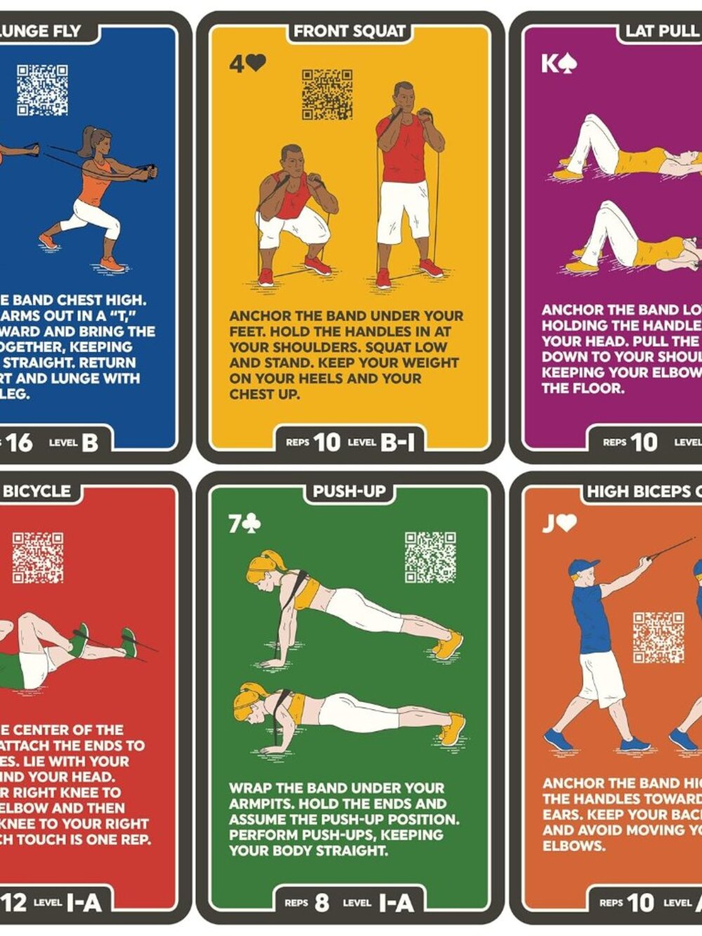 Resistance Band Exercise Cards. Exercise Band Workout Playing Card Game. Video I - Picture 3 of 7